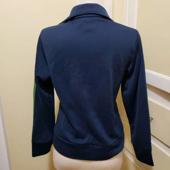 Adidas Vintage Jacket / Navy w/ Neon Green Stripes / Size Medium - Picture 5 of 5